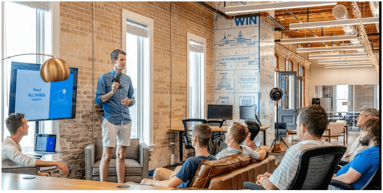 A team manager discussing how to prevent revenue leakage to a team