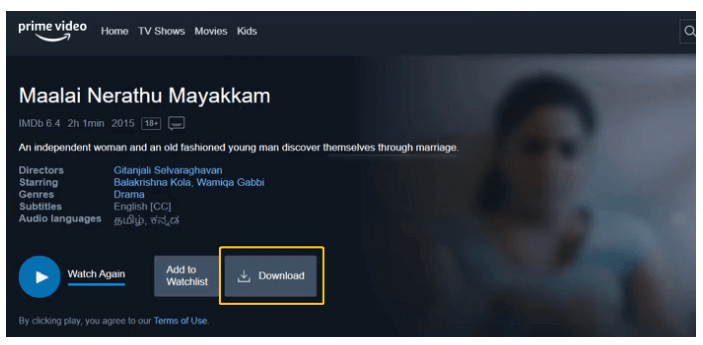 Download Prime Movies on Laptop via Prime Video App